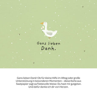 Grußkarte - Gans lieben Dank