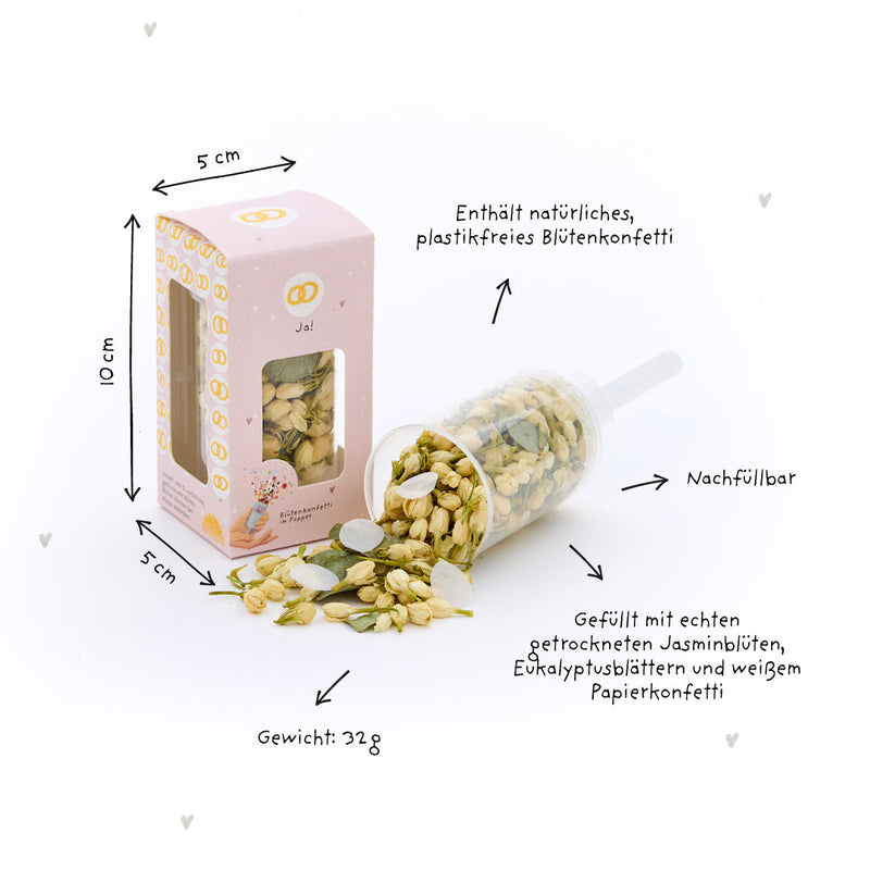 Blossom Confetti Popper "Yes!" – Natural Confetti for Weddings — Ansicht 5