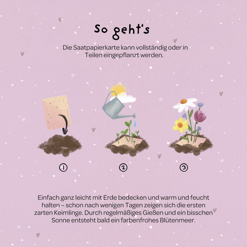 Grußkarte Blumenstrauß zum Selberpflanzen – Saatpapier Wildblumen — Ansicht 5