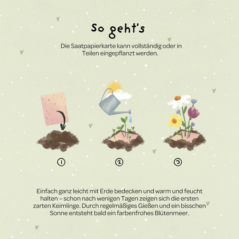 Grußkarte Love you bestie – Saatpapier mit Wildblumensamen — Ansicht 5