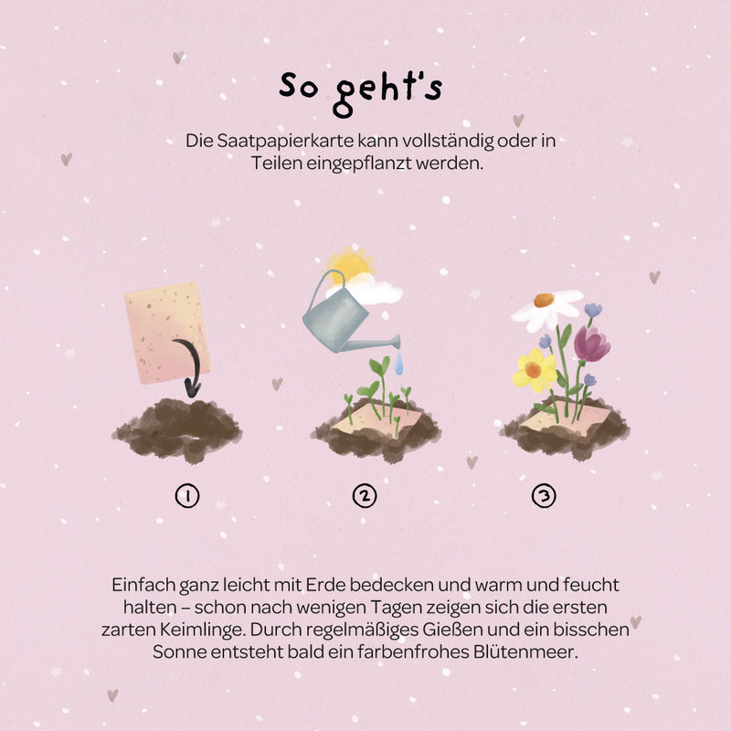 Grußkarte Fantasie ist gut gegen Realität – Saatpapier mit Wildblumensamen — Ansicht 5