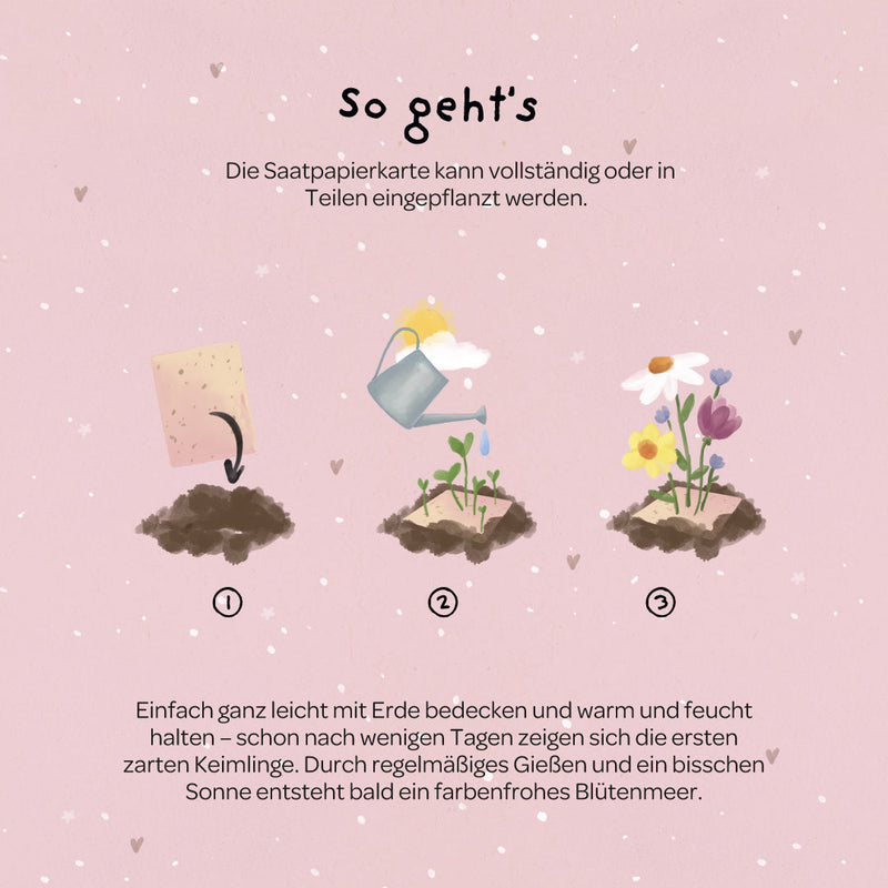 Grußkarte Ja! – Saatpapier mit Wildblumensamen — Ansicht 5