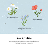 Grußkarte Herzrasen kann man nicht mähen – Saatpapier mit Wildblumensamen — Ansicht 6