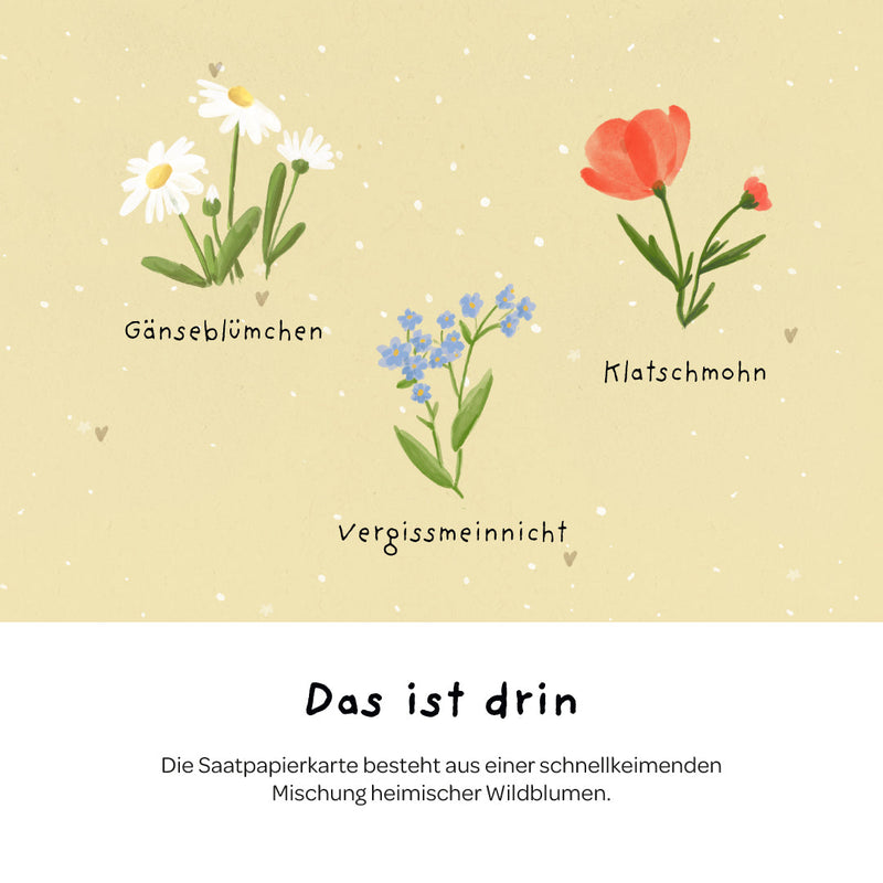 Grußkarte Hoch sollst du leben – Saatpapier mit Wildblumensamen — Ansicht 6