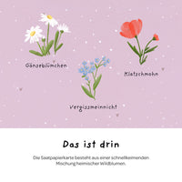 Grußkarte Blumenstrauß zum Selberpflanzen – Saatpapier Wildblumen — Ansicht 6