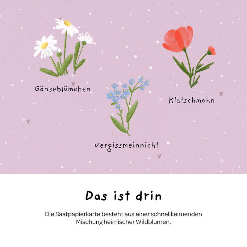 Grußkarte Blumenstrauß zum Selberpflanzen – Saatpapier Wildblumen — Ansicht 6