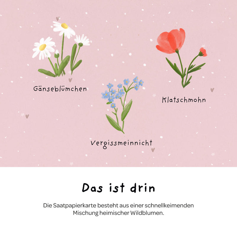 Grußkarte Ja! – Saatpapier mit Wildblumensamen — Ansicht 6