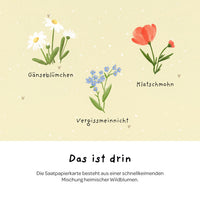Grußkarte Hallo Sonnenschein – Saatpapier mit Wildblumensamen — Ansicht 6