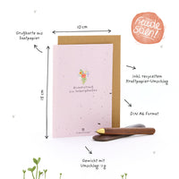Grußkarte Blumenstrauß zum Selberpflanzen – Saatpapier Wildblumen — Ansicht 7