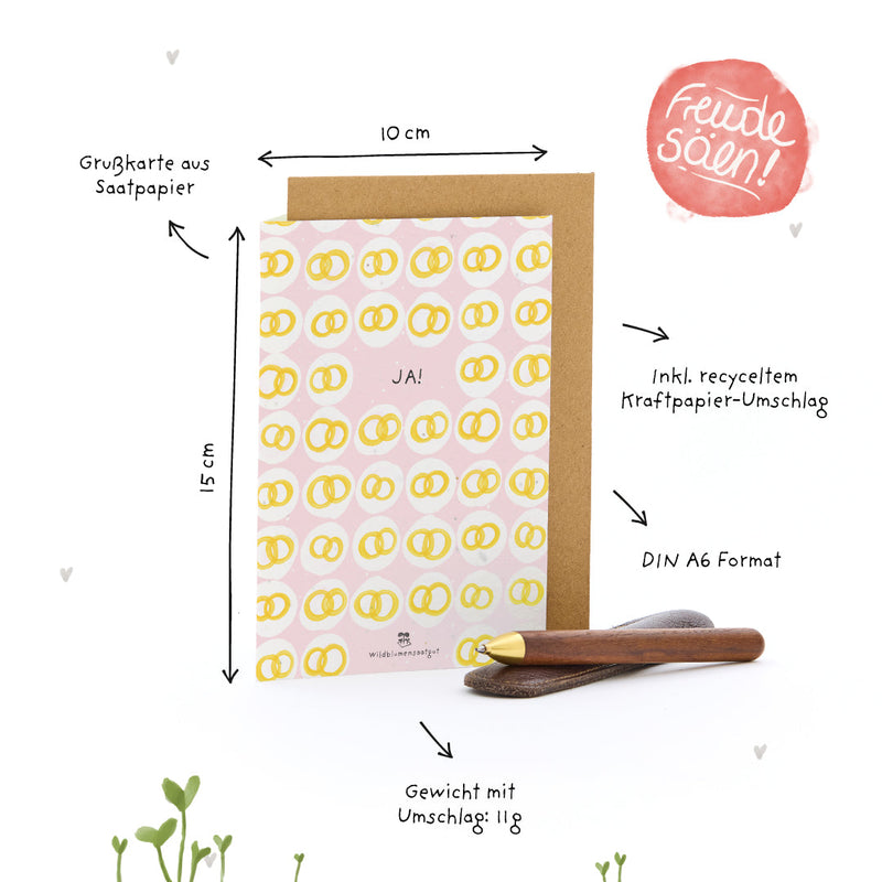 Grußkarte Ja! – Saatpapier mit Wildblumensamen — Ansicht 7
