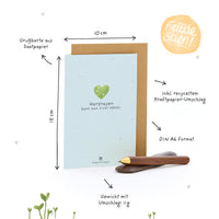 Grußkarte Herzrasen kann man nicht mähen – Saatpapier mit Wildblumensamen — Ansicht 7