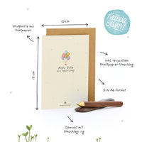 Grußkarte Alles Gute zum Geburtstag – Saatpapier mit Wildblumensamen — Ansicht 7