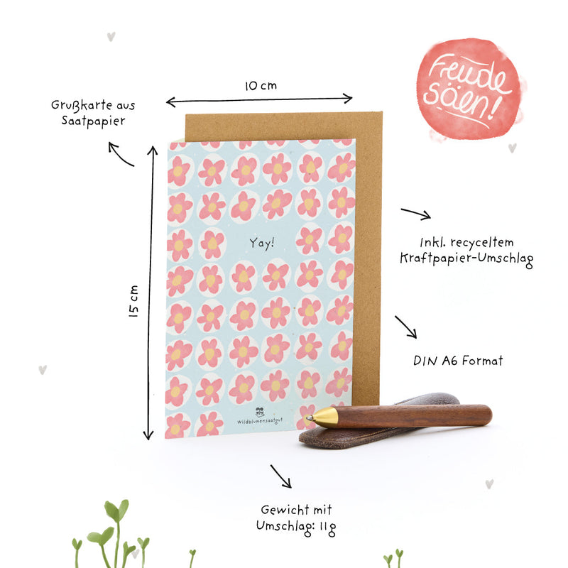 Greeting Card Yay – Seed Paper with Wildflower Seeds — Ansicht 7