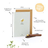 Grußkarte Bee Happy – Saatpapier mit Wildblumensamen — Ansicht 7