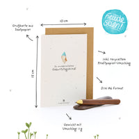 Grußkarte Du wunderschönes Geburtstagskind – Saatpapier mit Wildblumensamen — Ansicht 7