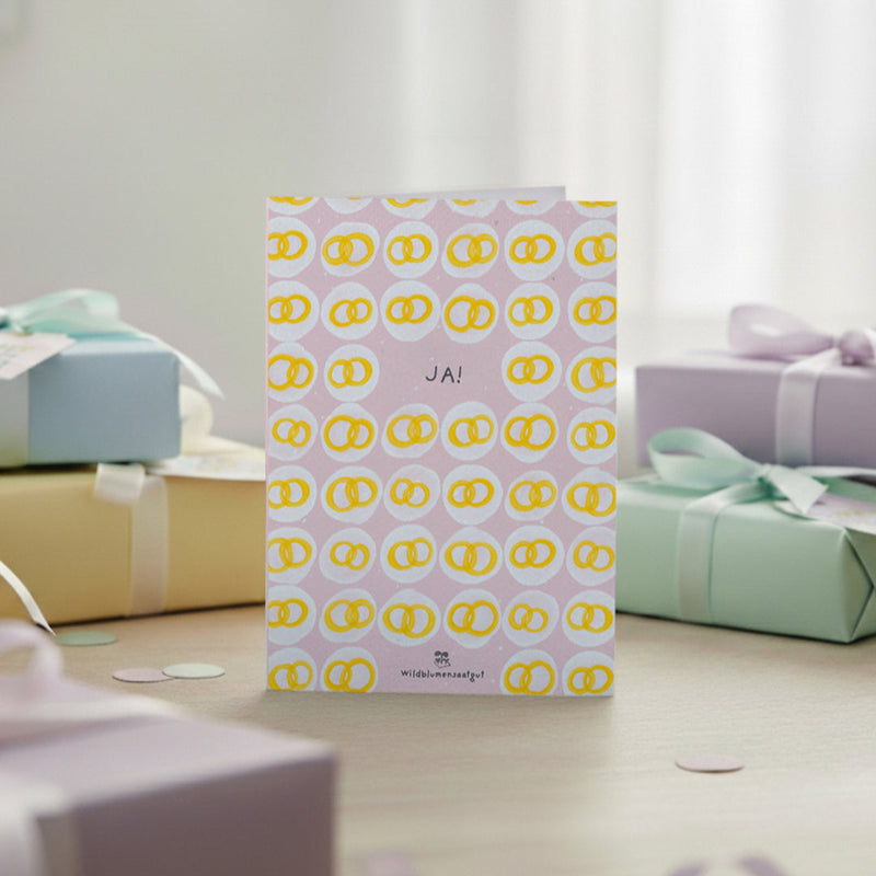 Grußkarte Ja! – Saatpapier mit Wildblumensamen — Die Stadtgärtner
