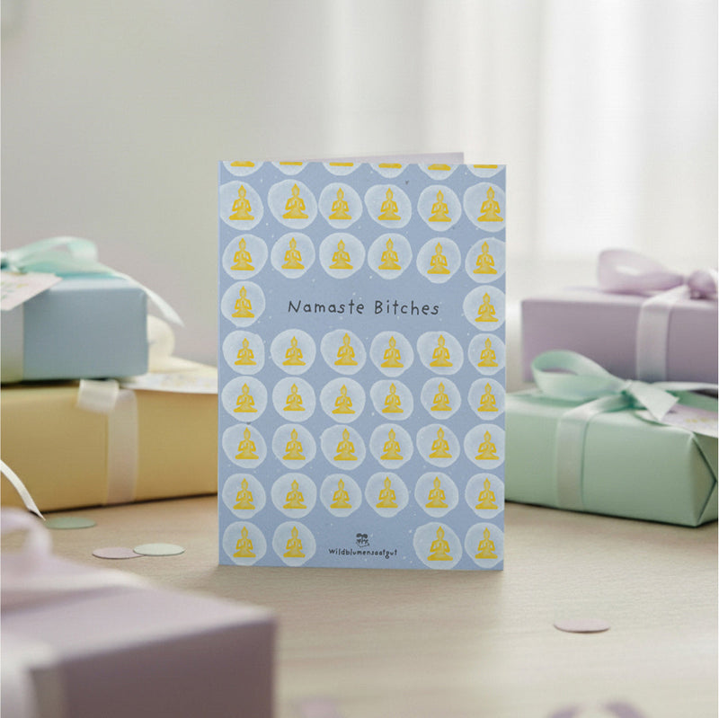Grußkarte Namaste Bitches – Saatpapier mit Wildblumensamen — Die Stadtgärtner