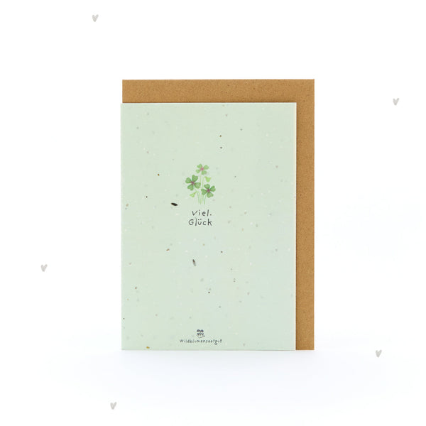 Grußkarte Viel Glück – Saatpapier mit Wildblumensamen