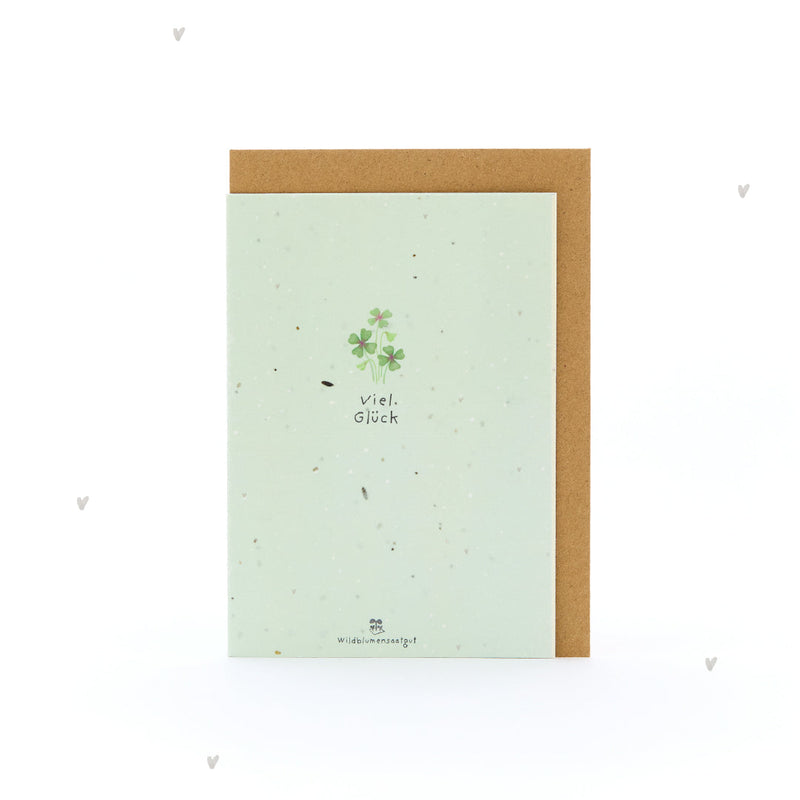 Grußkarte Viel Glück – Saatpapier mit Wildblumensamen — Ansicht 2