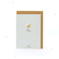 Grußkarte Bee Happy – Saatpapier mit Wildblumensamen — Ansicht 2