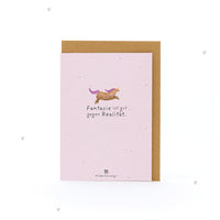 Grußkarte Fantasie ist gut gegen Realität – Saatpapier mit Wildblumensamen — Ansicht 2