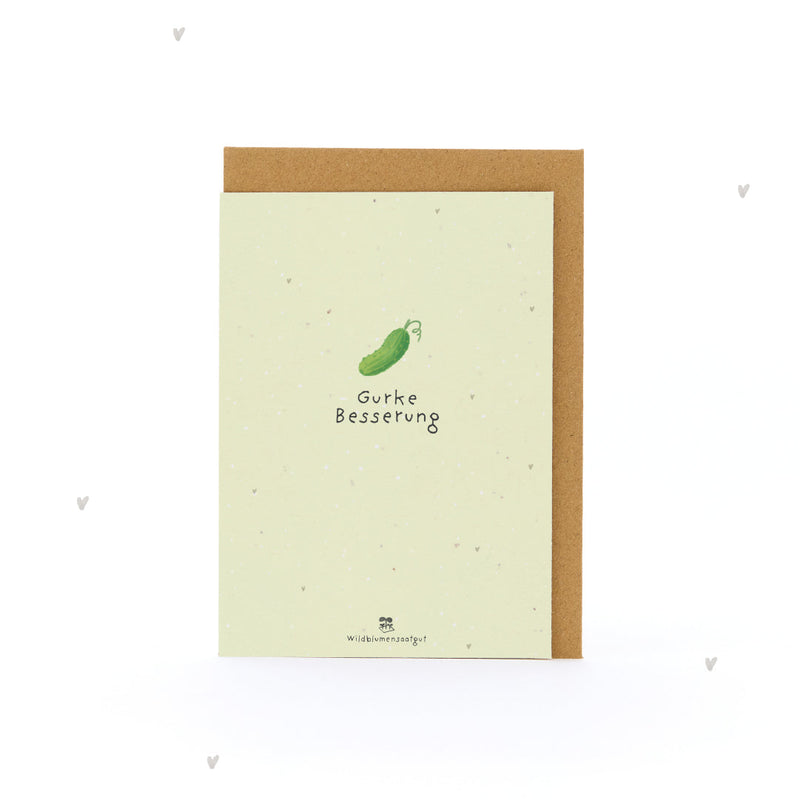 Grußkarte Gurke Besserung – Saatpapier mit Wildblumensamen — Ansicht 2