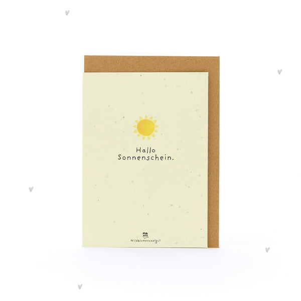 Grußkarte Hallo Sonnenschein – Saatpapier mit Wildblumensamen