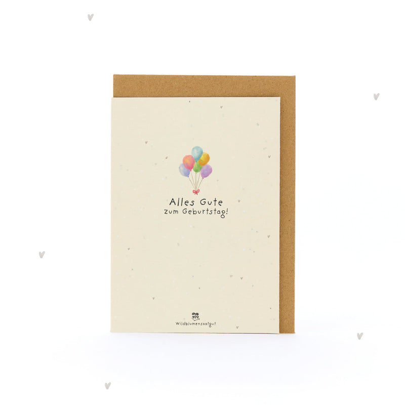 Grußkarte Alles Gute zum Geburtstag – Saatpapier mit Wildblumensamen — Ansicht 8