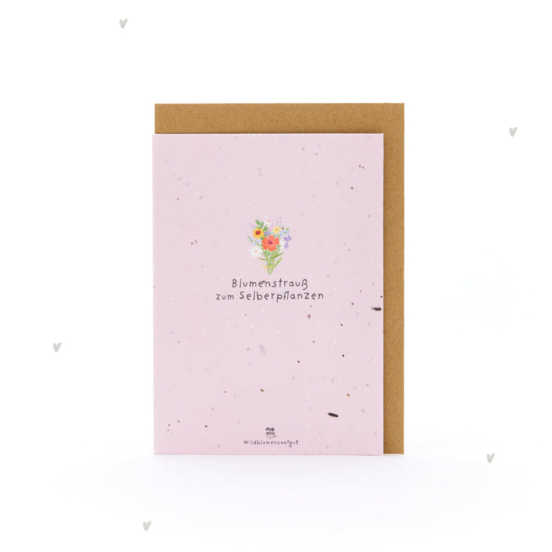 Grußkarte Blumenstrauß zum Selberpflanzen – Saatpapier Wildblumen — Ansicht 2