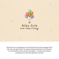 Grußkarte Alles Gute zum Geburtstag – Saatpapier mit Wildblumensamen — Ansicht 3