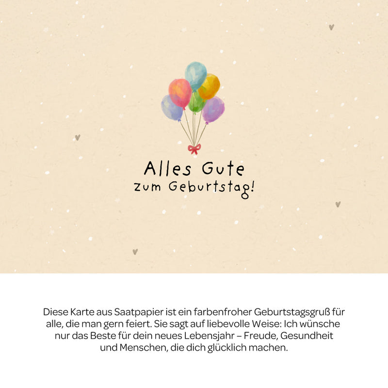Grußkarte Alles Gute zum Geburtstag – Saatpapier mit Wildblumensamen — Ansicht 3