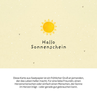 Grußkarte Hallo Sonnenschein – Saatpapier mit Wildblumensamen