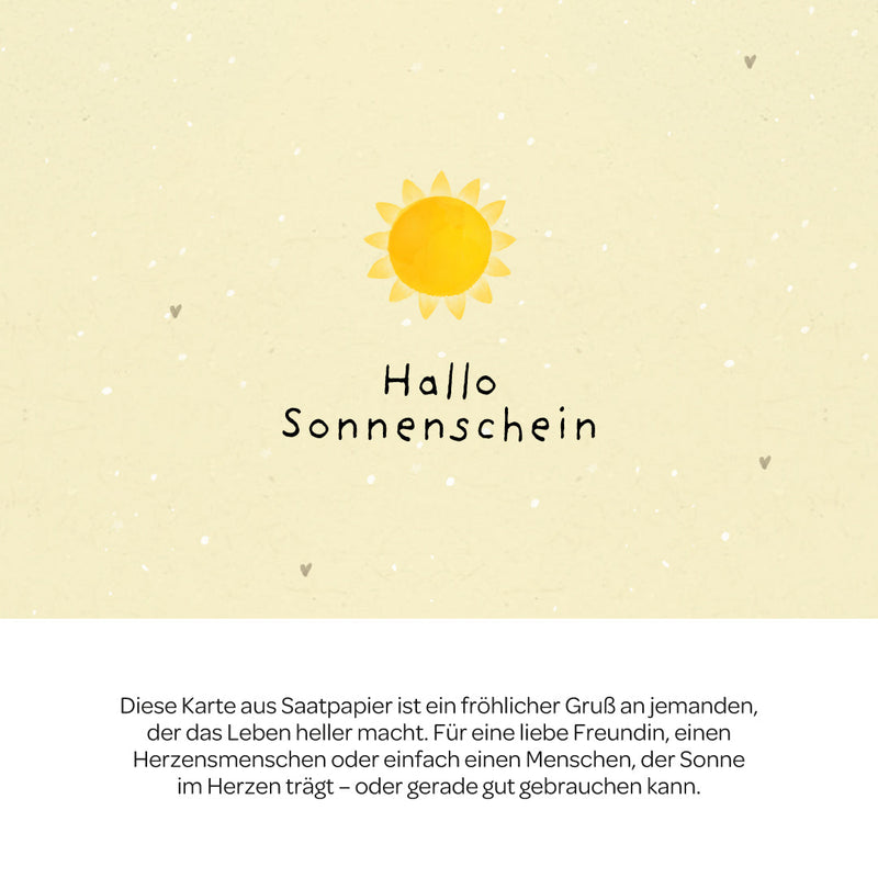 Grußkarte Hallo Sonnenschein – Saatpapier mit Wildblumensamen — Ansicht 3