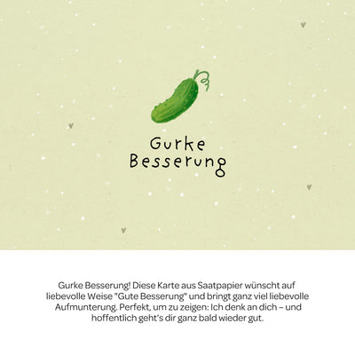 Grußkarte Gurke Besserung – Saatpapier mit Wildblumensamen