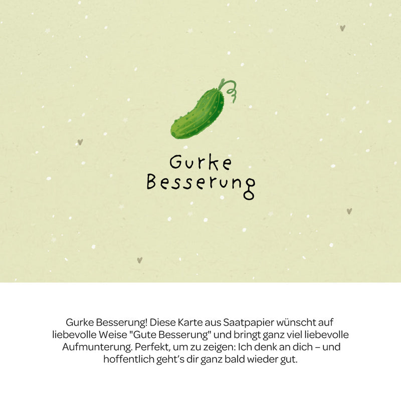 Grußkarte Gurke Besserung – Saatpapier mit Wildblumensamen — Ansicht 3
