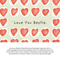 Grußkarte Love you bestie – Saatpapier mit Wildblumensamen — Ansicht 3