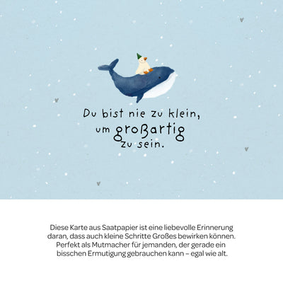 Grußkarte „Du bist nie zu klein, um großartig zu sein“ – Saatpapier mit Wildblumensamen