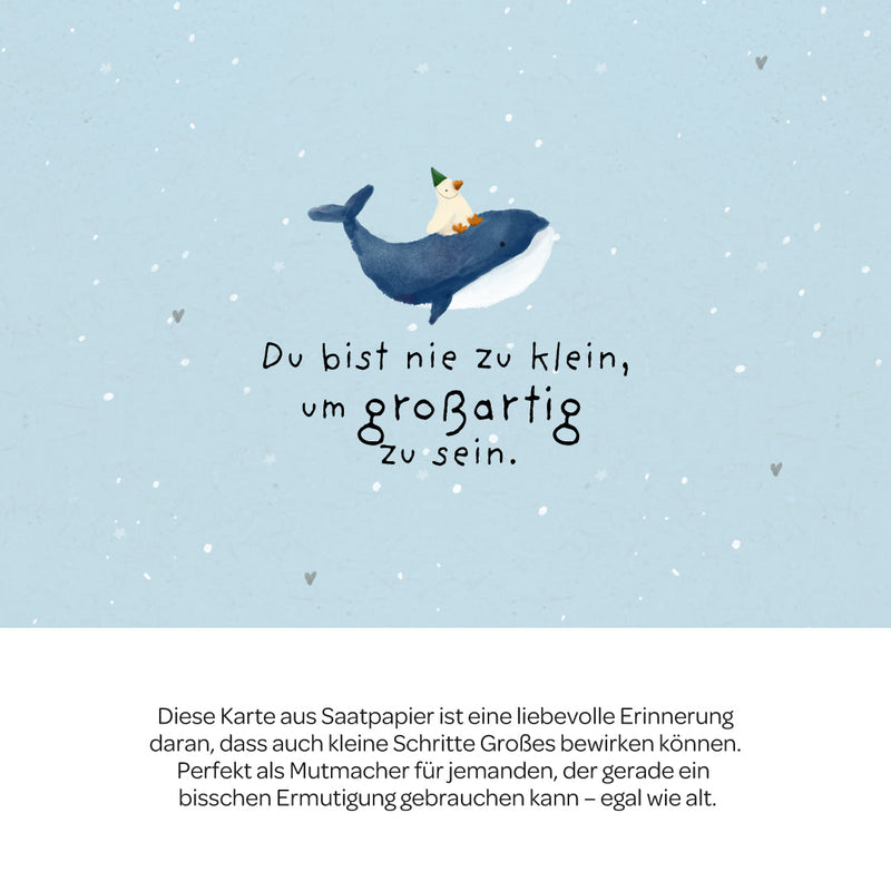 Grußkarte „Du bist nie zu klein, um großartig zu sein“ – Saatpapier mit Wildblumensamen — Ansicht 3