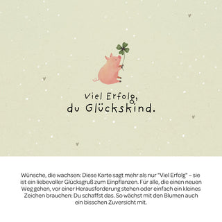 Grußkarte - Viel Erfolg, du Glückskind!