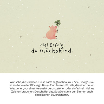 Grußkarte Viel Erfolg – Saatpapier mit Wildblumensamen