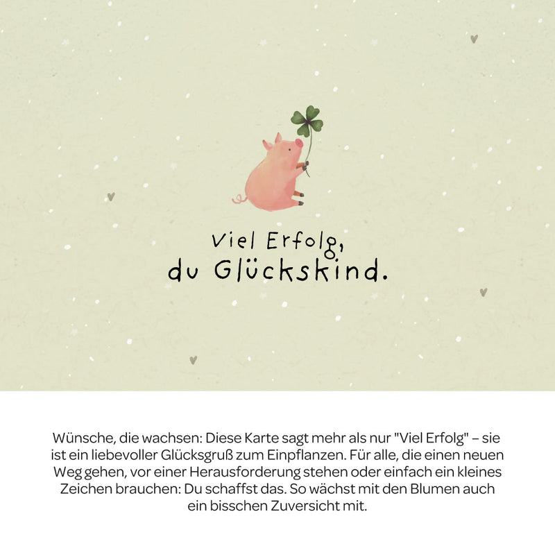 Grußkarte Viel Erfolg – Saatpapier mit Wildblumensamen — Ansicht 4