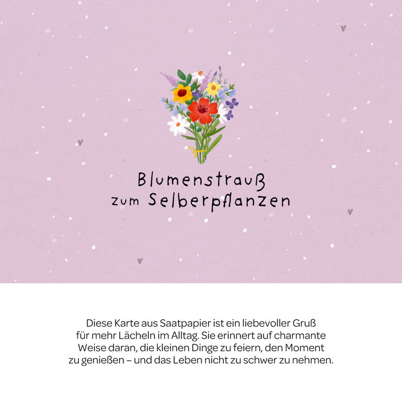Grußkarte Blumenstrauß zum Selberpflanzen – Saatpapier Wildblumen — Ansicht 3