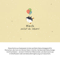 Grußkarte Hoch sollst du leben – Saatpapier mit Wildblumensamen — Ansicht 3