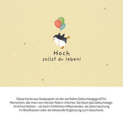 Grußkarte Hoch sollst du leben – Saatpapier mit Wildblumensamen