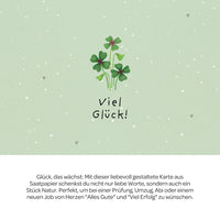 Grußkarte Viel Glück – Saatpapier mit Wildblumensamen — Ansicht 3