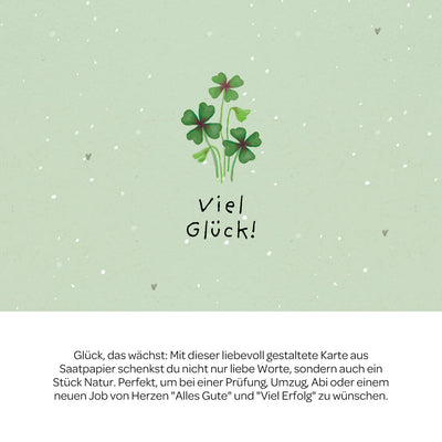Grußkarte Viel Glück – Saatpapier mit Wildblumensamen