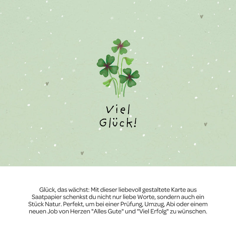 Grußkarte Viel Glück – Saatpapier mit Wildblumensamen — Ansicht 3