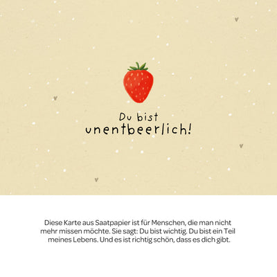 Grußkarte „Du bist unentbeerlich“ – Saatpapier mit Wildblumensamen