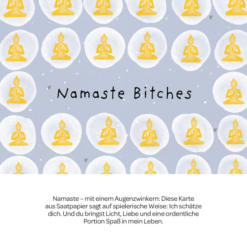 Grußkarte Namaste Bitches – Saatpapier mit Wildblumensamen — Ansicht 3