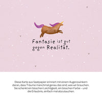 Grußkarte Fantasie ist gut gegen Realität – Saatpapier mit Wildblumensamen — Ansicht 3